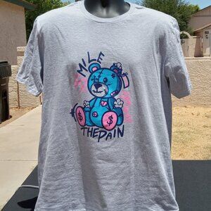 "Smile Through the Pain" Graphic T-Shirt – Sport Grey, 100% Cotton, Unisex